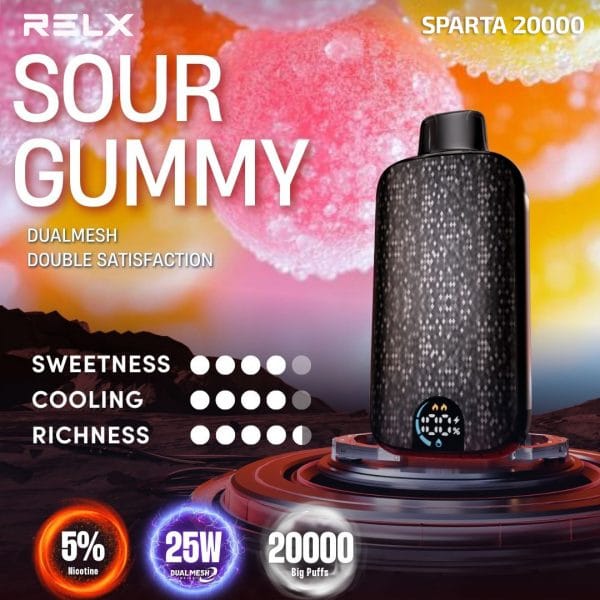 Relx Sparta 20000 sour gummy