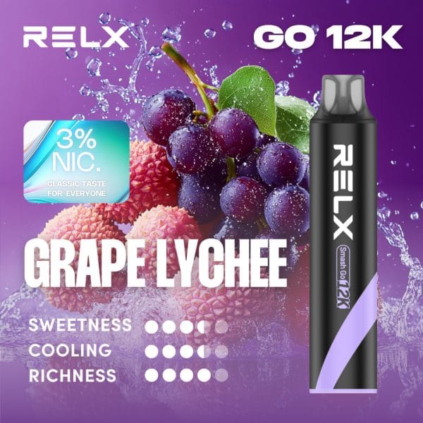 Relx Smash Go 12k 12000 Puffs Grape Lychee 3%