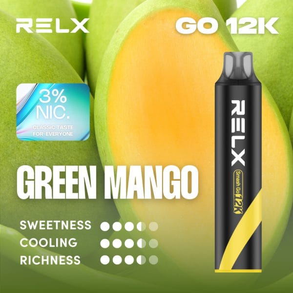 Relx Smash Go 12k 12000 Puffs Green Mango 3%