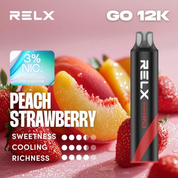 Relx Smash Go 12k 12000 Puffs Peach Strawberry 3%