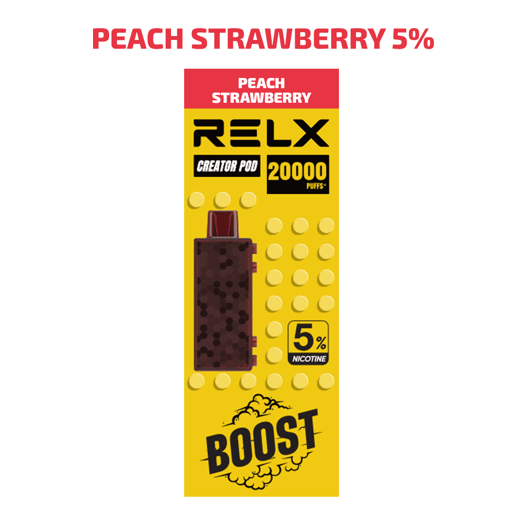 RELX Creator Boost Pod 1 Pod Peach Strawberry 5% 1 Peach Strawberry 5%