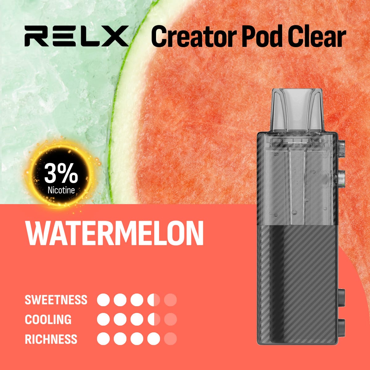RELX Creator Pod Clear Watermelon 3% 1 RELX Creator Pod Clear Watermelon 3%