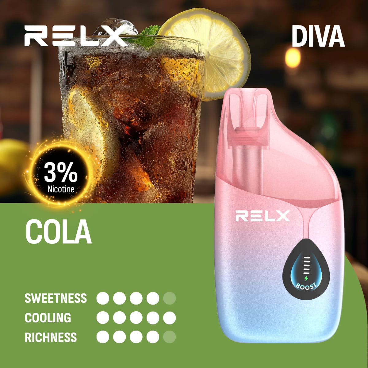 RELX Diva 30000 Puffs Cola 3% 1 RELX Diva 30000 Puffs Cola 3%