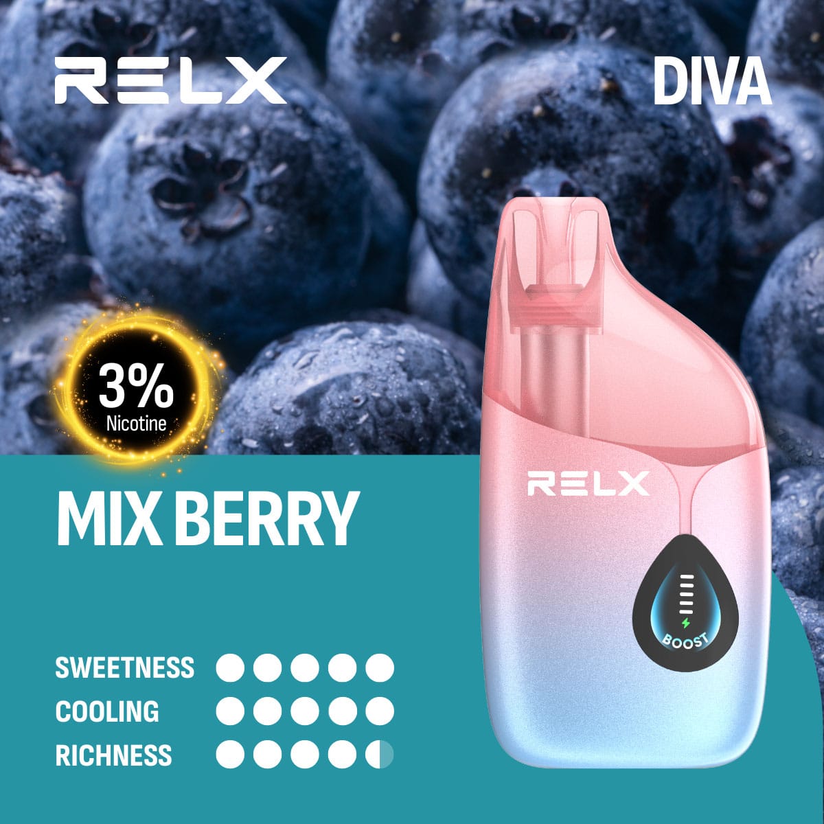 RELX Diva 30000 Puffs Mix Berry 3% 1 RELX Diva 30000 Puffs Mix Berry 3%