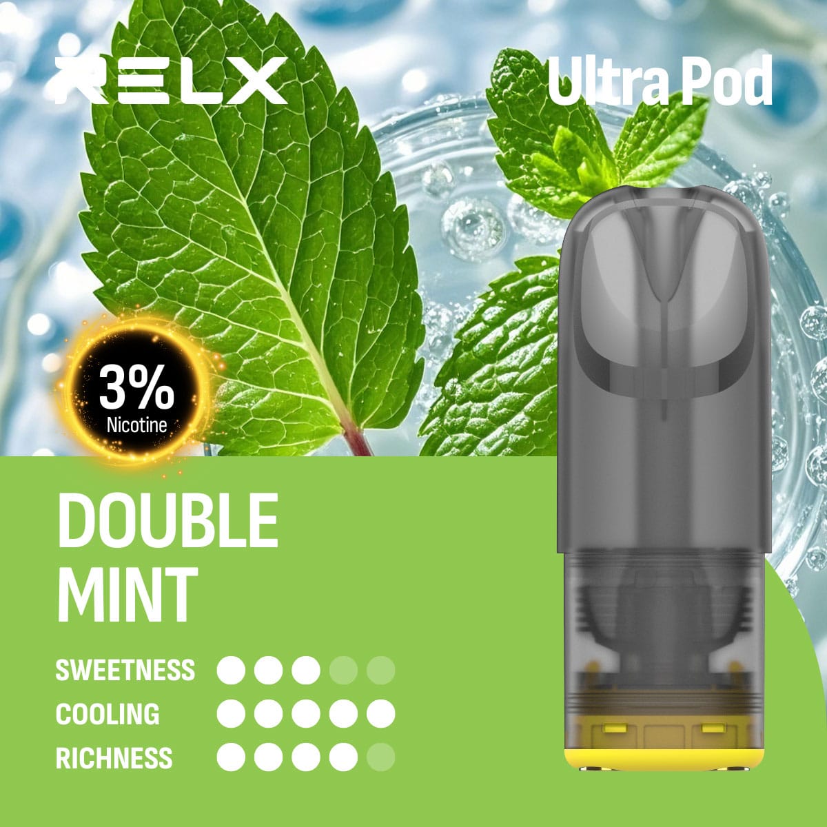 RELX Ultra Pod Double mint 3% 1 RELX Ultra Pod Double mint 3%