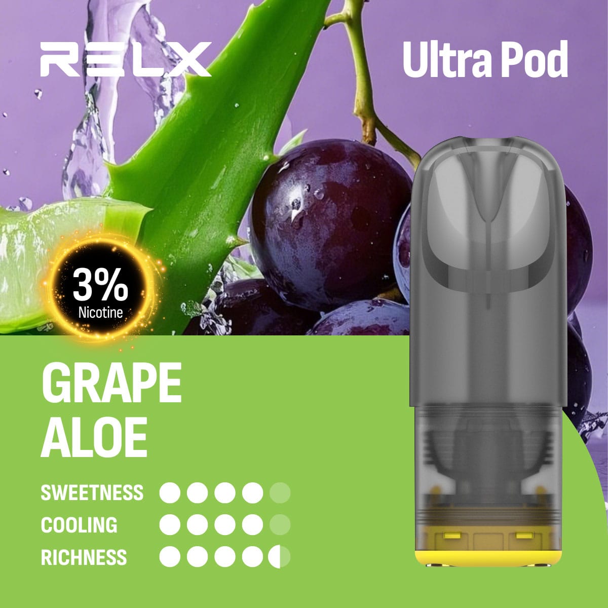 RELX Ultra Pod Grape Aloe 3% 1 RELX Ultra Pod Grape Aloe 3%