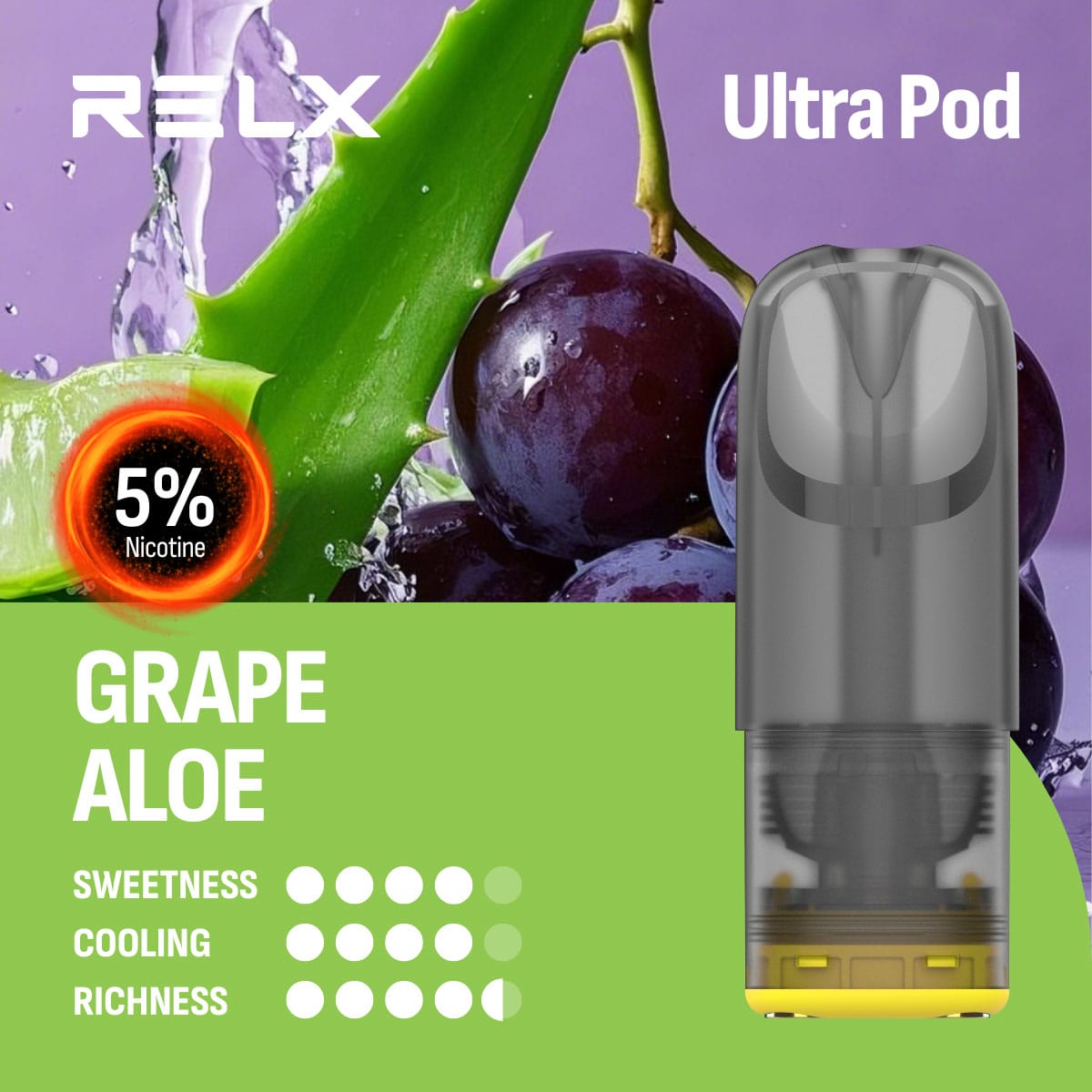 RELX Ultra Pod Grape Aloe 5% 1 RELX Ultra Pod Grape Aloe 5%