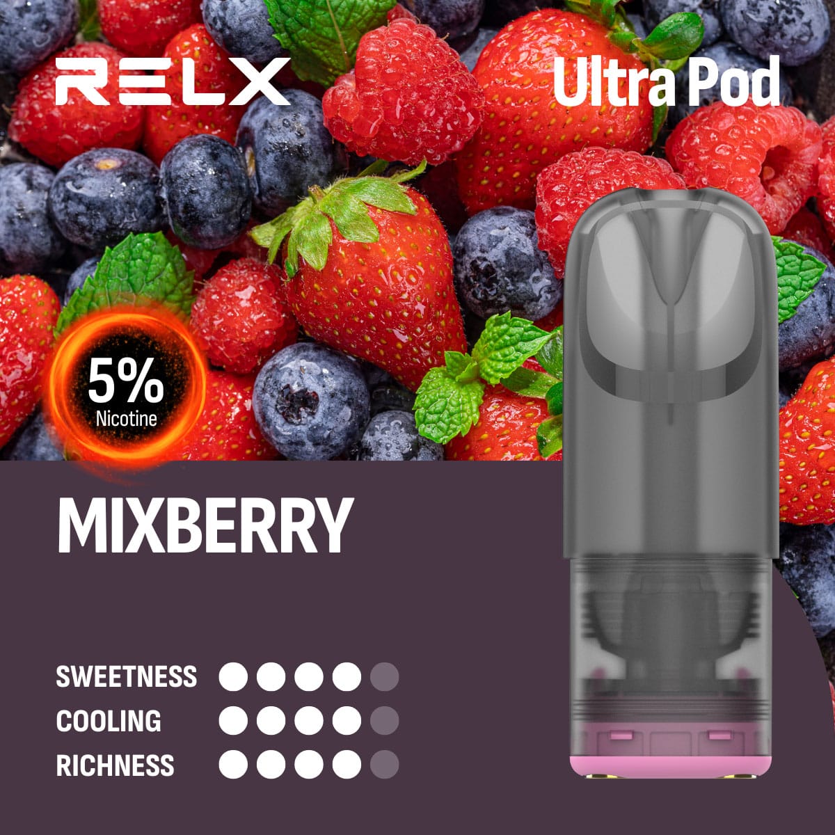RELX Ultra Pod Mixberry 5% 1 RELX Ultra Pod Mixberry 5%