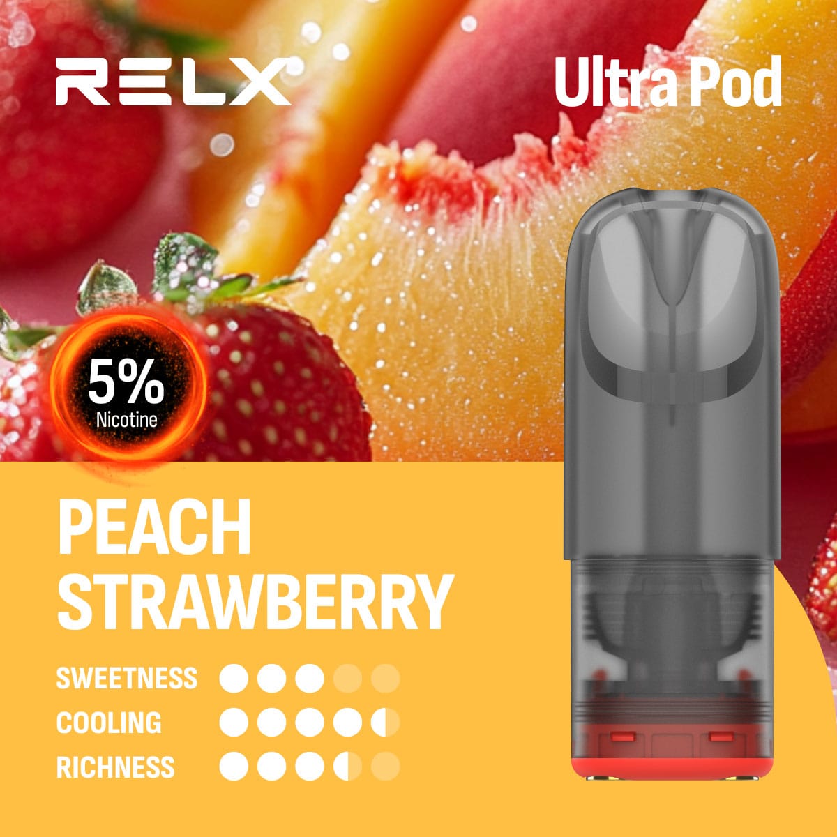 RELX Ultra Pod Peach Strawberry 5% 1 RELX Ultra Pod Peach Strawberry 5%